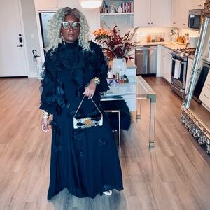 ASOS Floral Appliqué Evening Gown Size 14 US